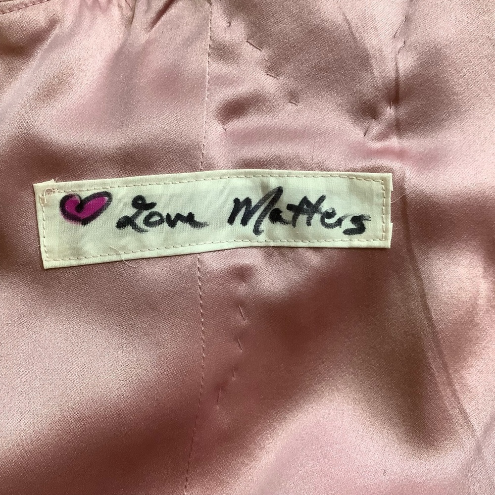 LOVEMATTERS Matthew Donnelly Pink Silk Floral Appliqué Jumpsuit Small 6 Mesh - Picture 15 of 16